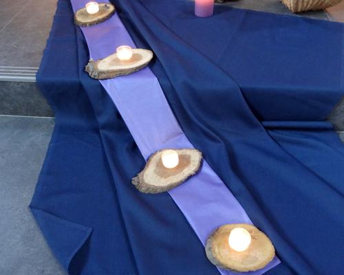 Décoration de Carême dans la chapelle 