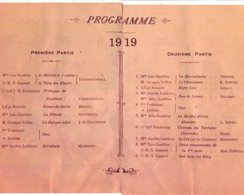 programme concert 1919