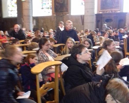 à l'église de Solesmes avant l'envoi de Mgr Dollma
