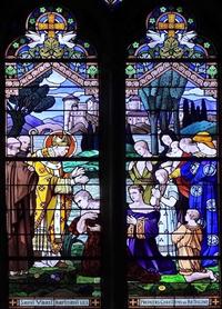 St Vaast  - vitrail a l'eglise St Vaast de Bethune