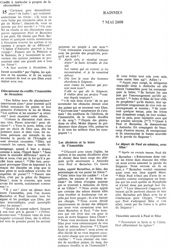 Actes 15 des Apotres