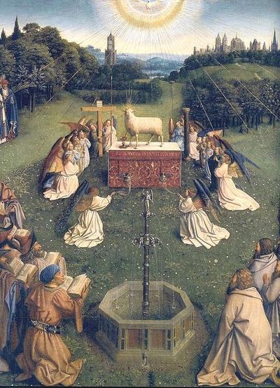 Adoration Agneau de Dieu Jan van Eyck