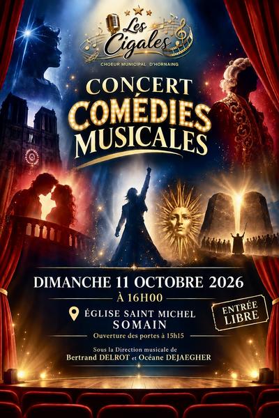 Affiche concert comedies musicales - Les C igales