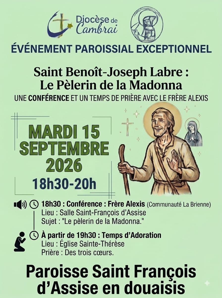Affiche Confe#rence St Benoit Labre Paroisse St Fr