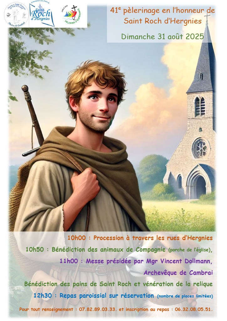 Affiche procession Saint Roch Hergnies 2025