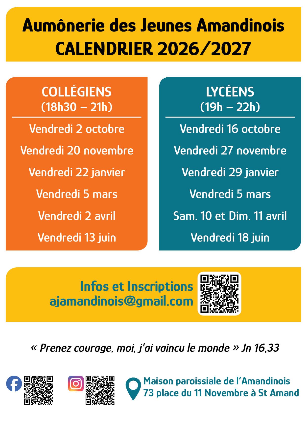 Aumonerie des jeunes 20262