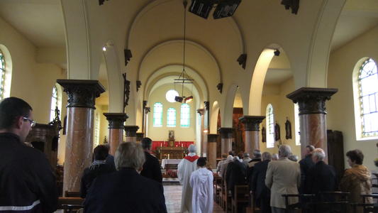 le debut de la messe en l'honneur de St MAURICE et de ses COMPAGNONS