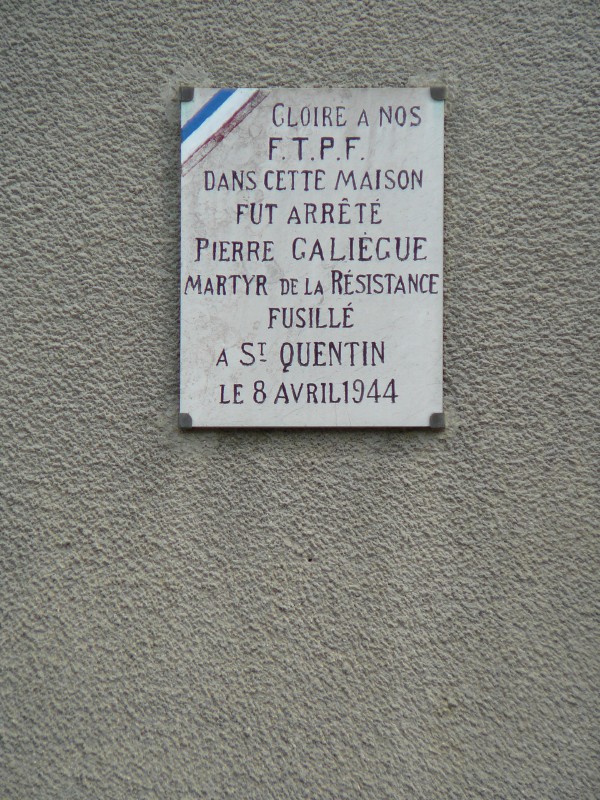 Busigny - Plaque martyrs résistance