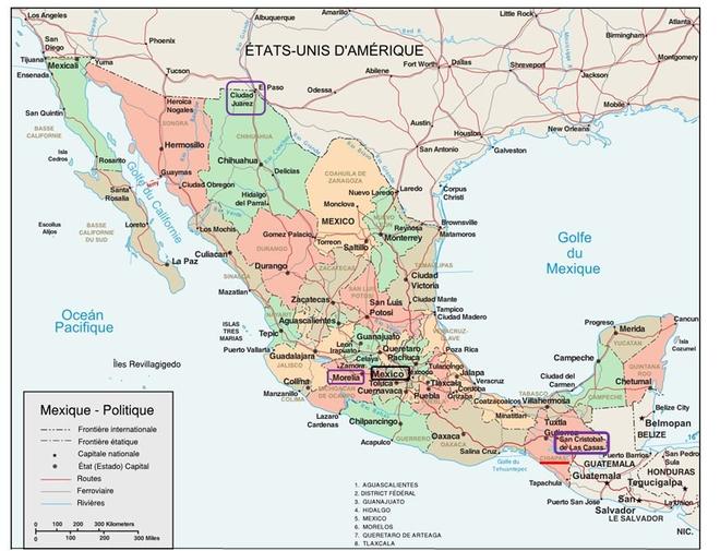 Carte etats mexicains