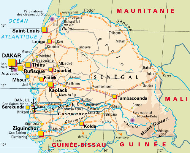 carte du Sénégal