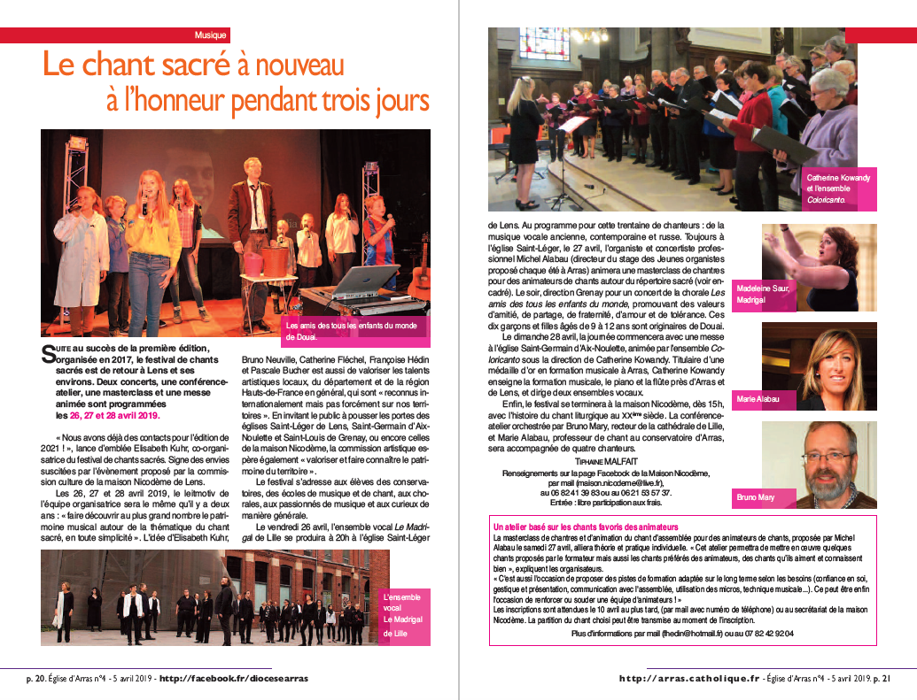 Eglise d\'Arras - avril 2019- Festival de chants s