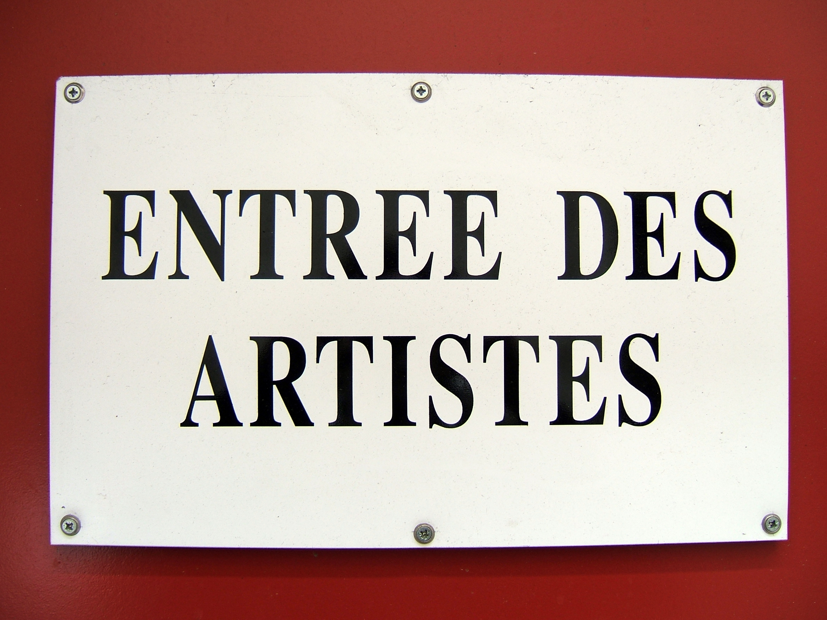 entrée des artistes