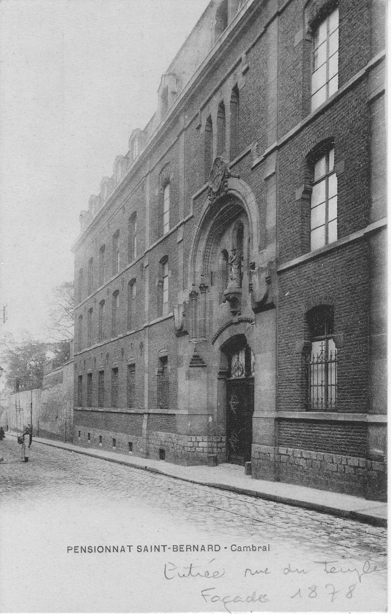 Pensionnat St Bernard Facade Rue du Temple (1878)