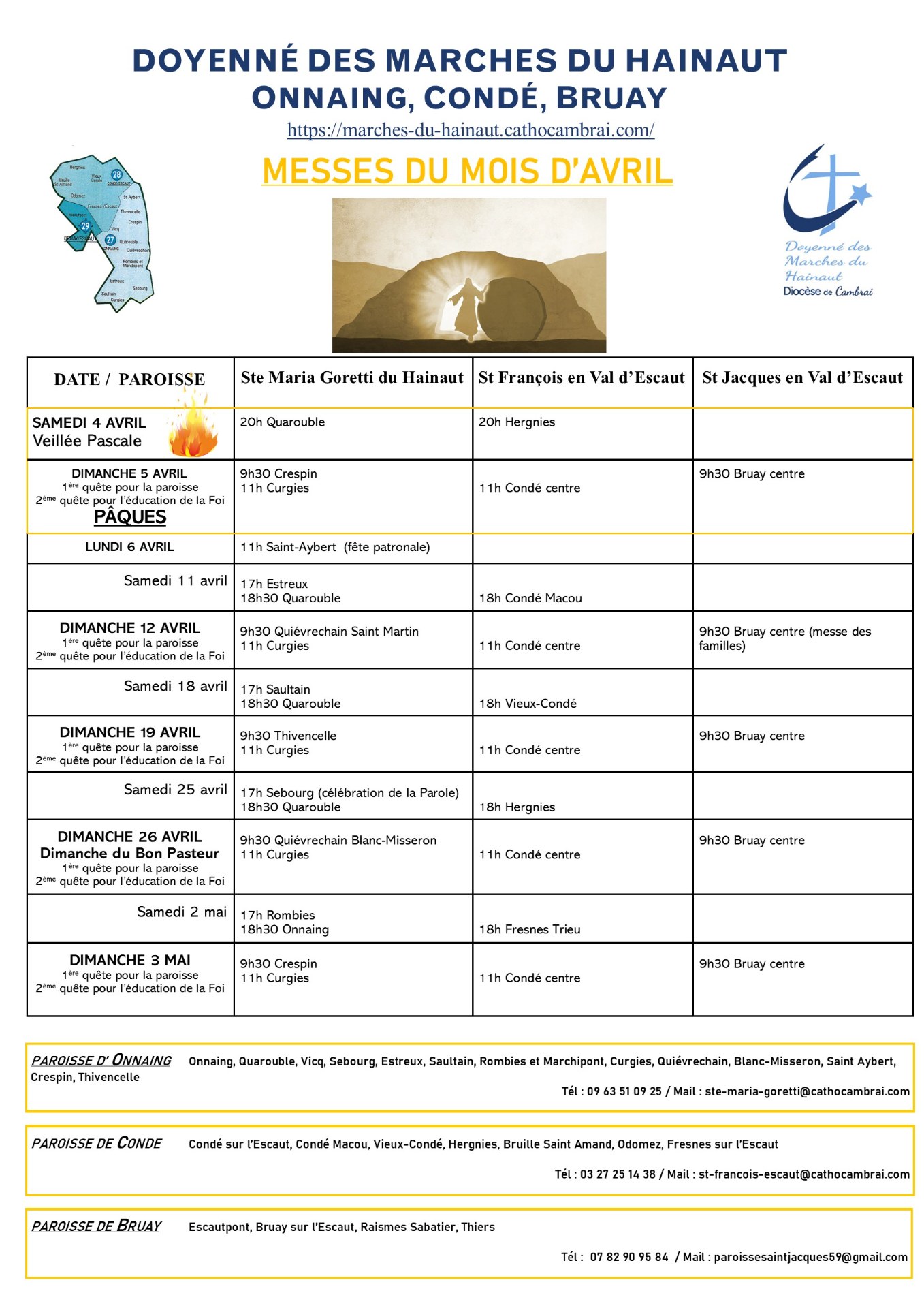 FEUILLE DU MOIS AVRIL 2026