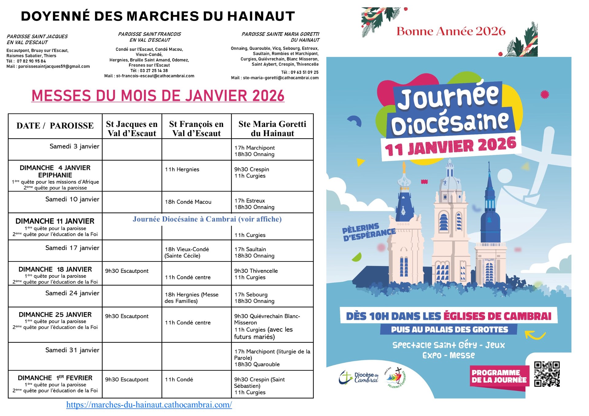 FEUILLE DU MOIS JANVIER 2026