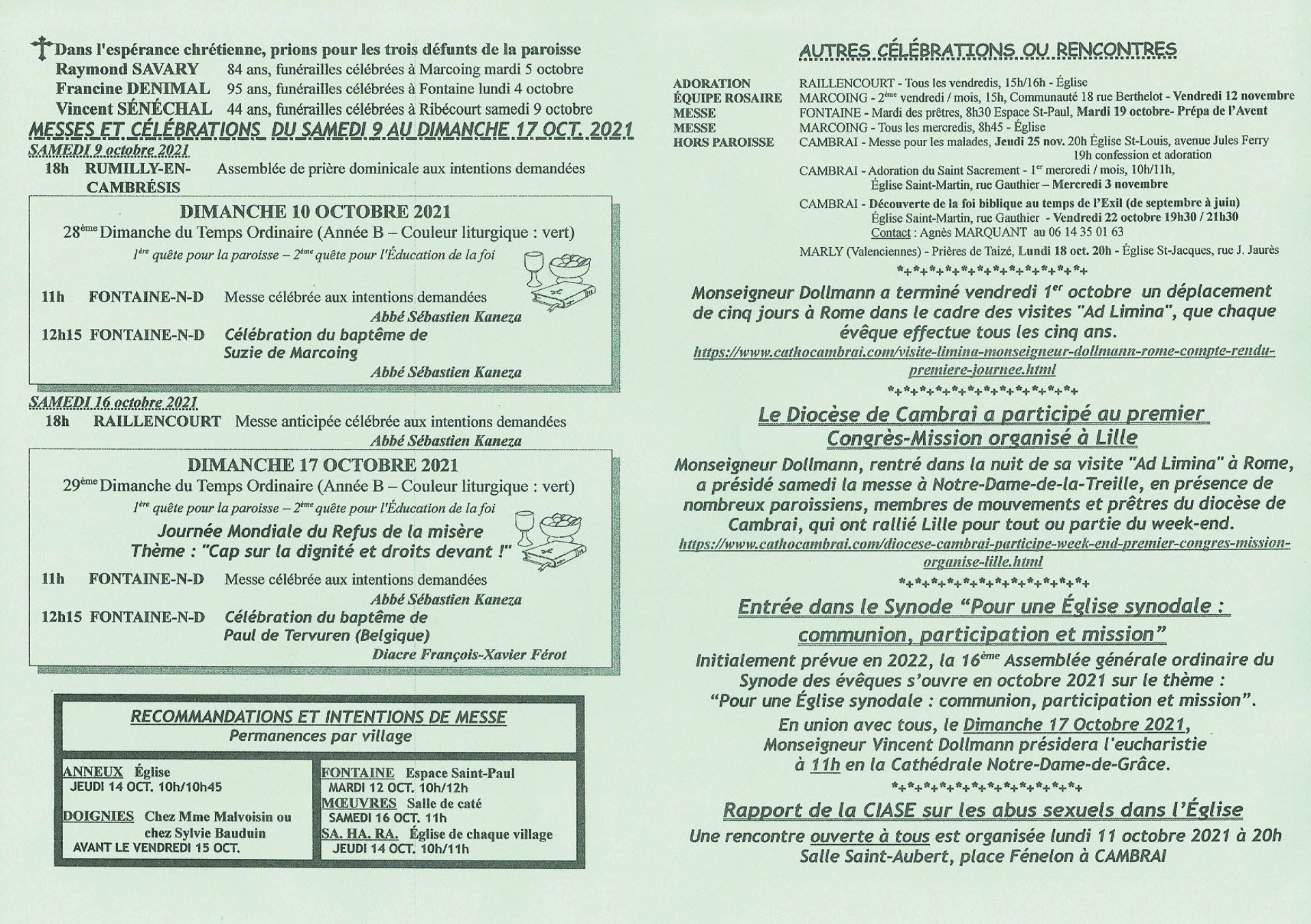 Feuille hebdo du dimanche 10 octobre 2021-2