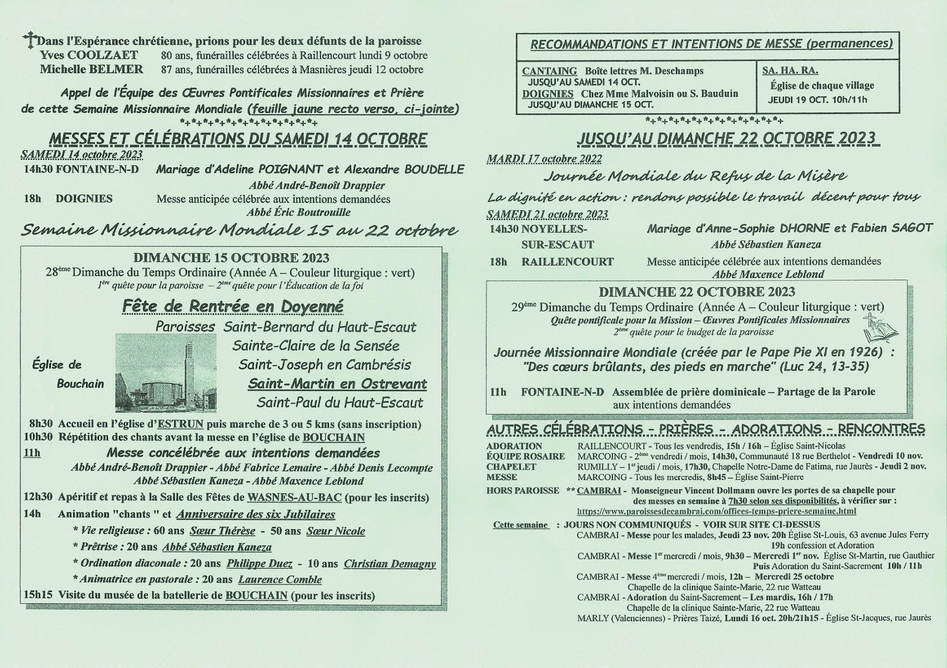 Feuille hebdo du dimanche 15 octobre 2023-2