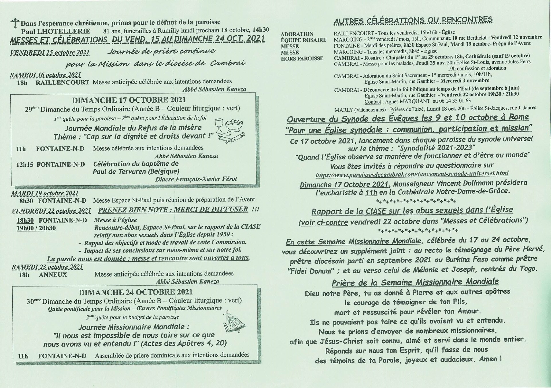 Feuille hebdo du dimanche 17 octobre 2021-2