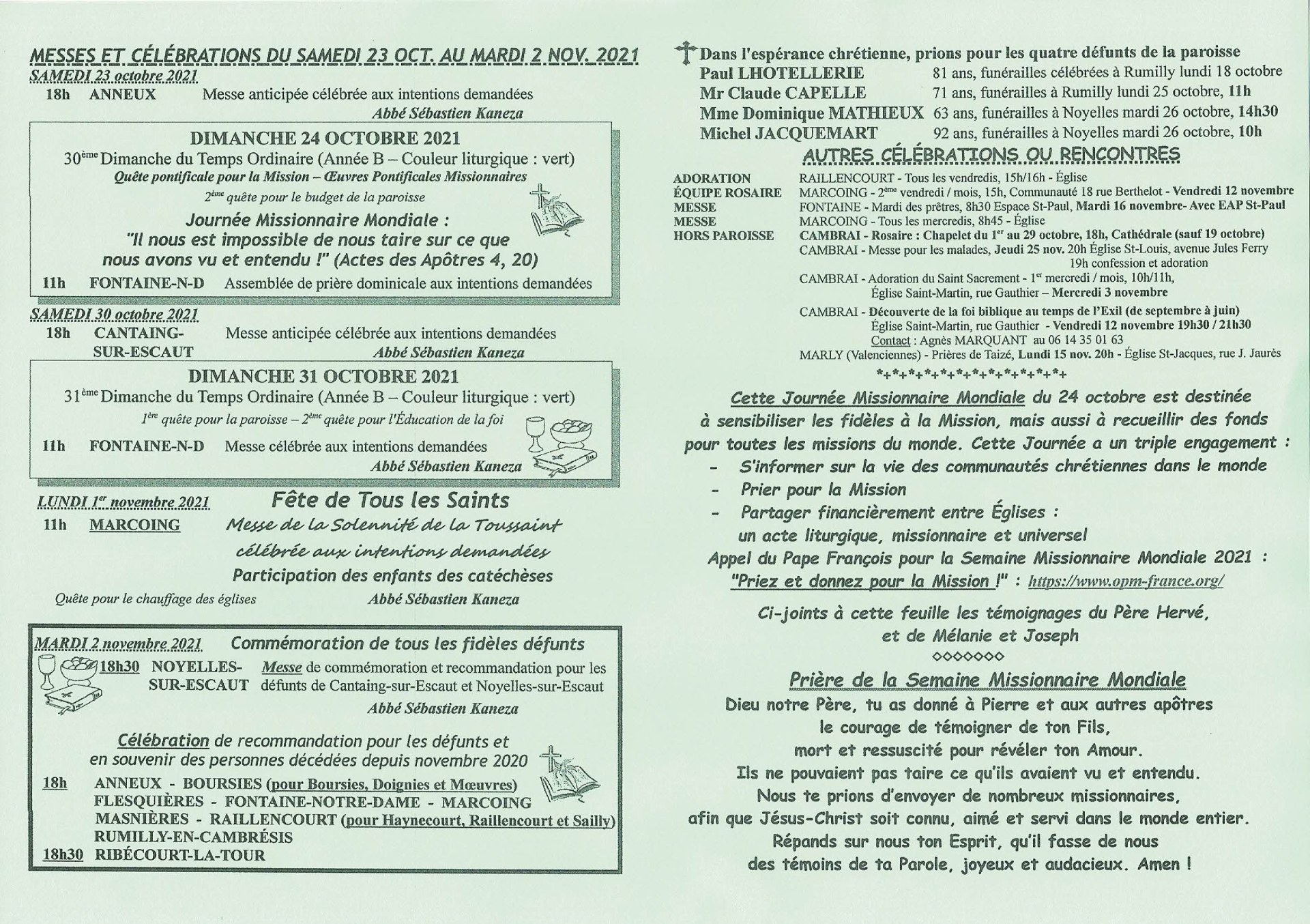 Feuille hebdo du dimanche 24 octobre 2021-2