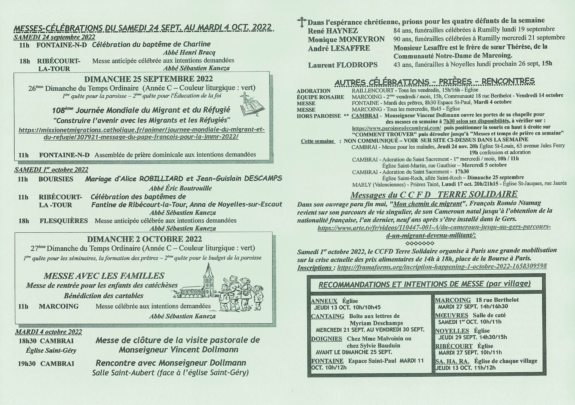 Feuille hebdo du dimanche 25 septembre 2022-2