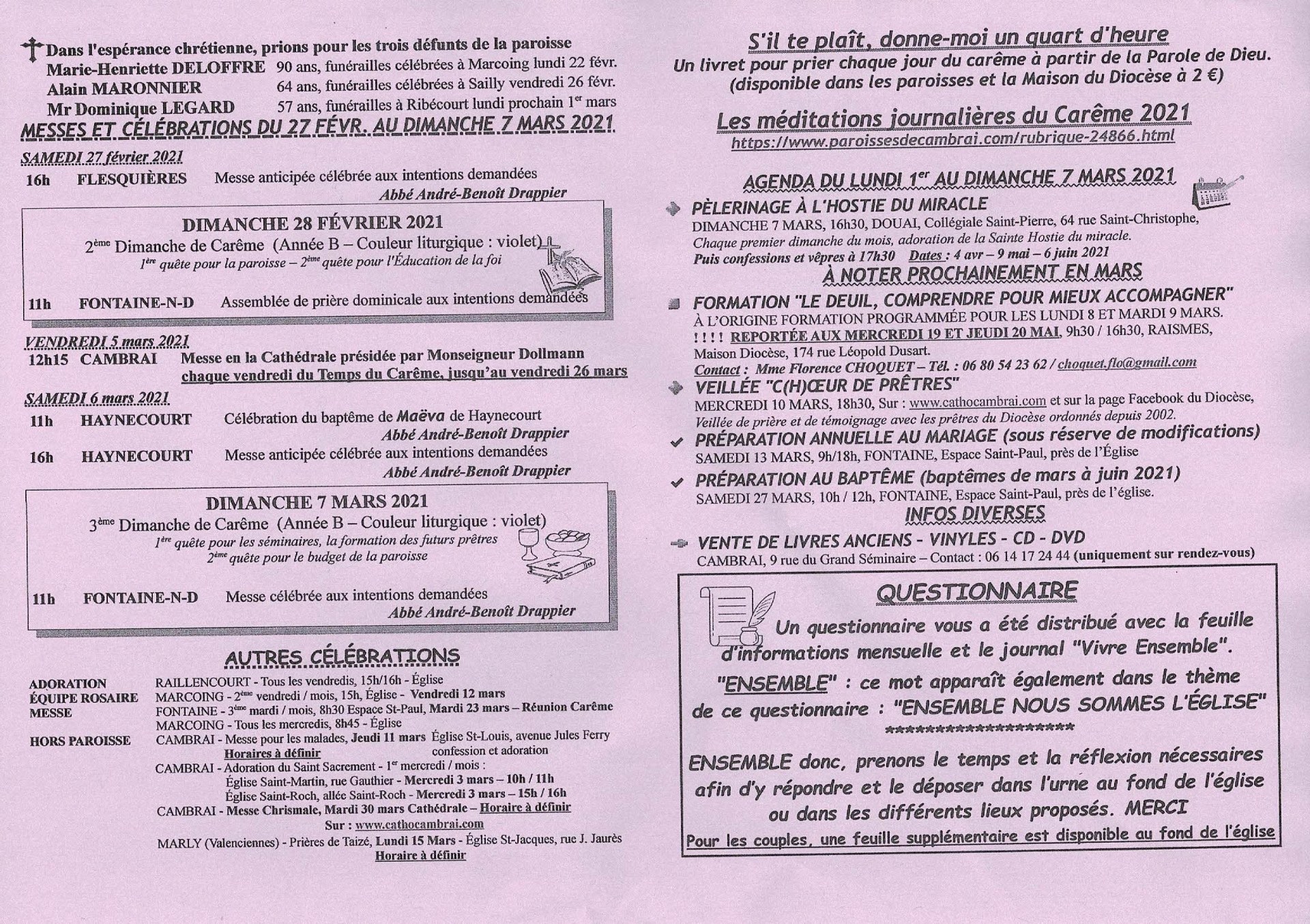 Feuille hebdo du dimanche 28 fevrier 2021-2
