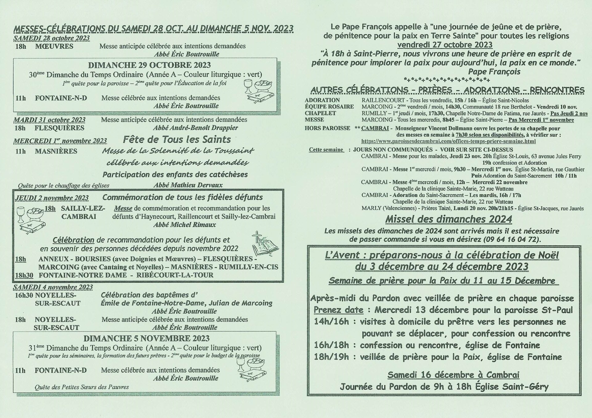 Feuille hebdo du dimanche 29 octobre 2023-2
