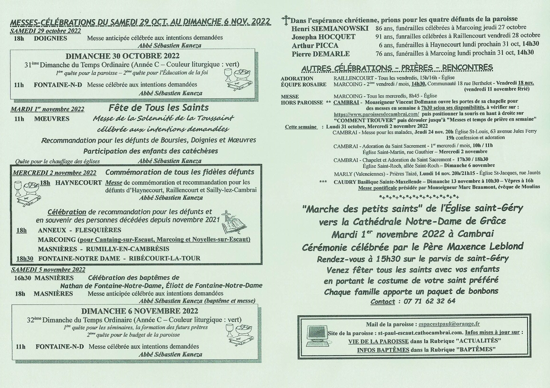 Feuille hebdo du dimanche 30 octobre 2022-2