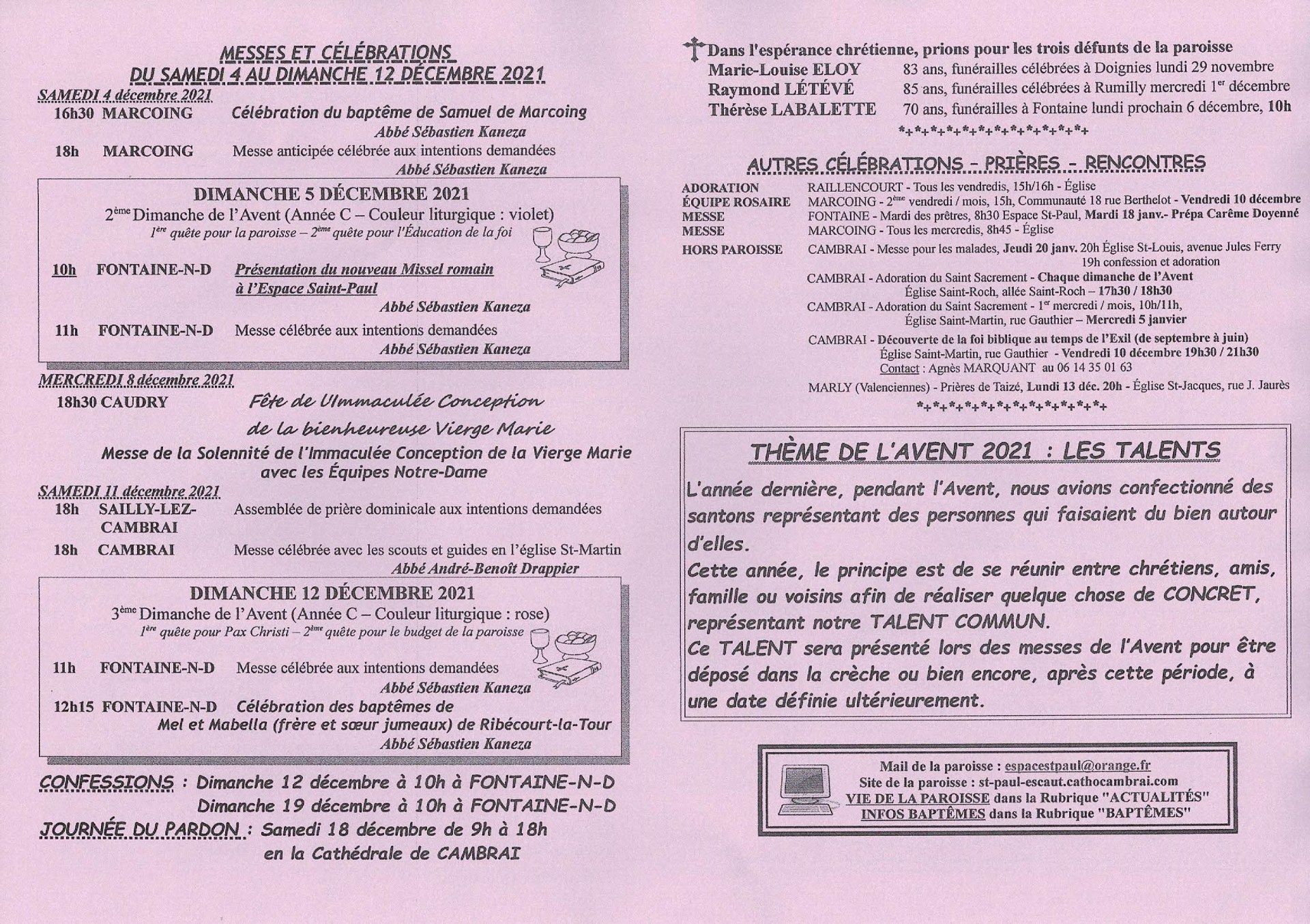 Feuille hebdo du dimanche 5 decembre 2021-2