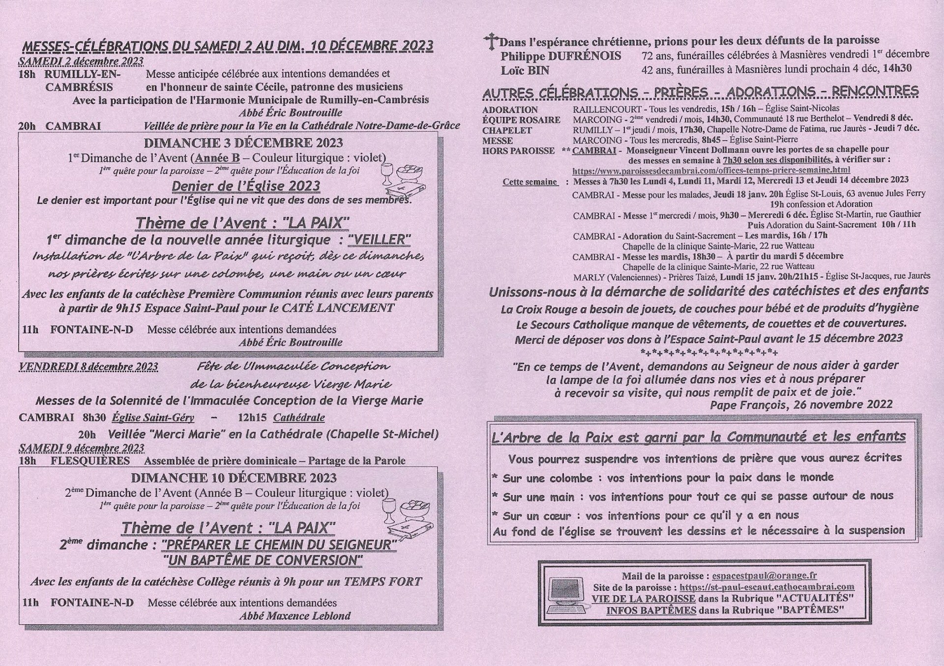 Feuille hebdo du dimanche 3 decembre 2023-2