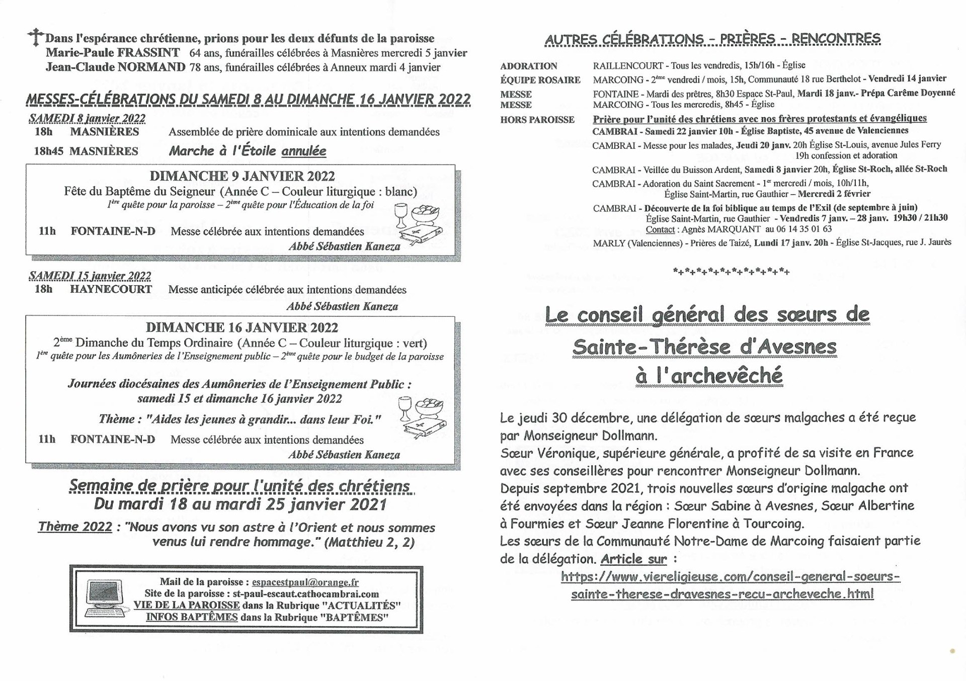Feuille hebdo du dimanche 9 janvier 2022-2