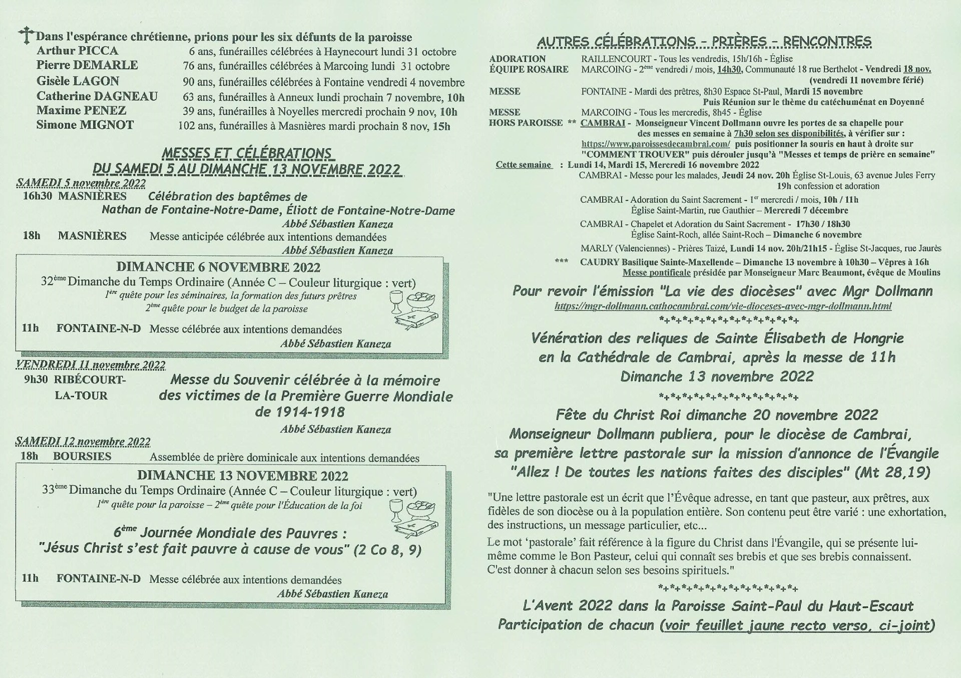 Feuille hebdo du dimanche 6 novembre 2022-2
