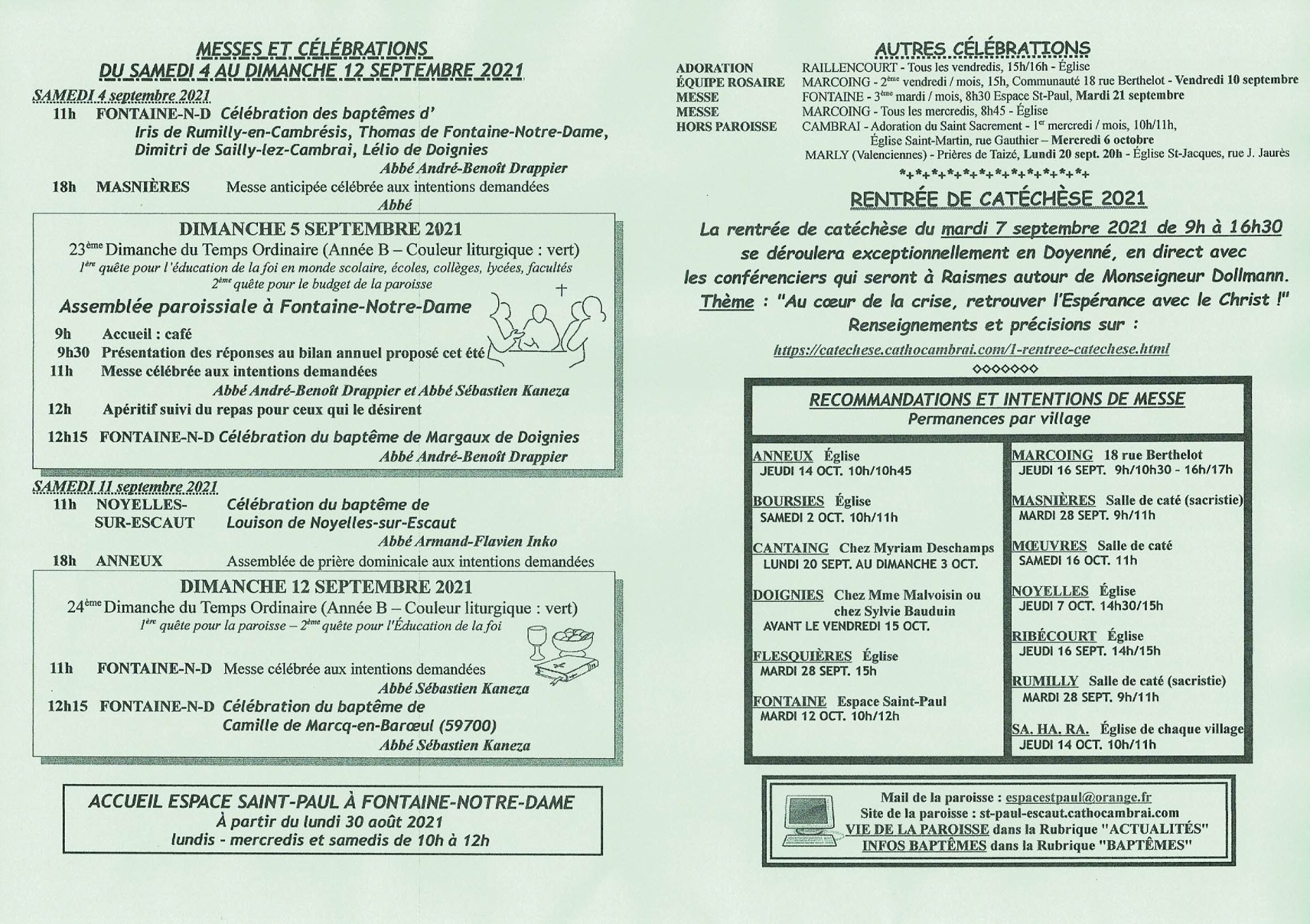 Feuille hebdo du dimanche 5 septembre 2021-2