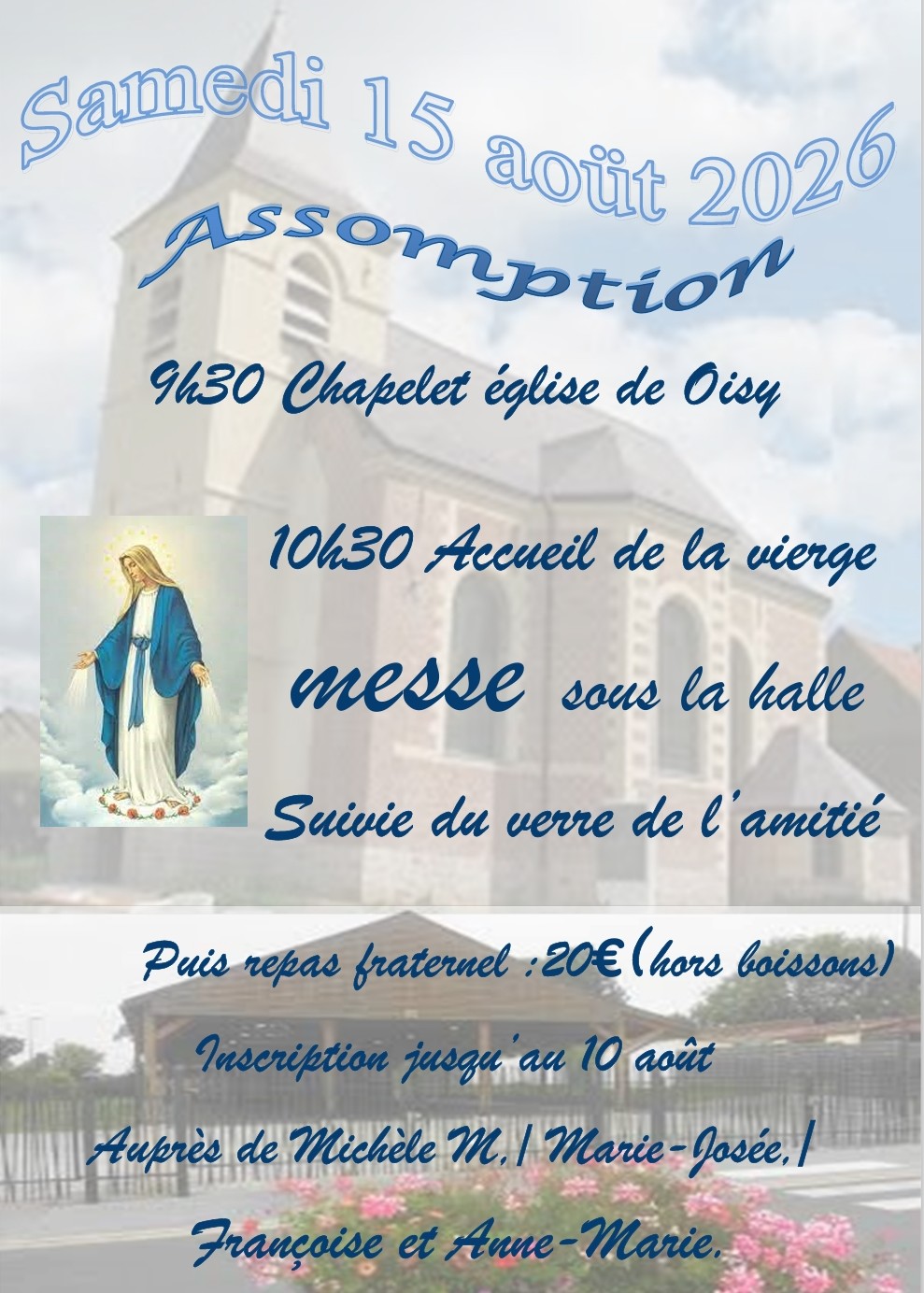 Flyer invitation Fete Paroissiale 15 aout Oisy