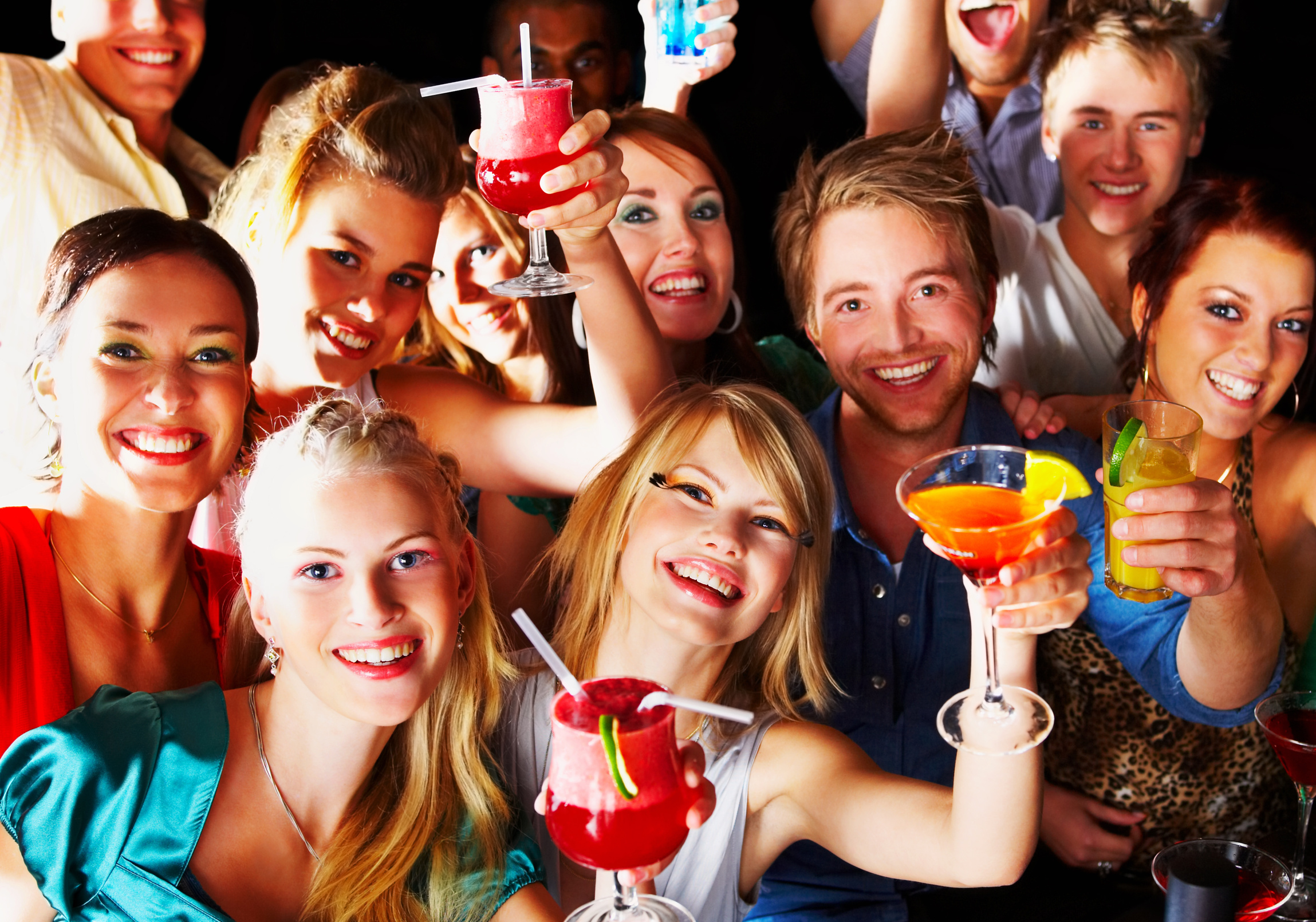 Group of people enjoying cocktails