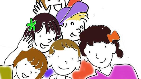 Groupe d'enfants colore