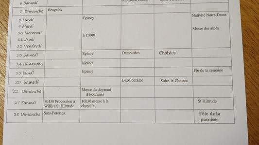 horaires Sainte-Hiltrude sept... 2025