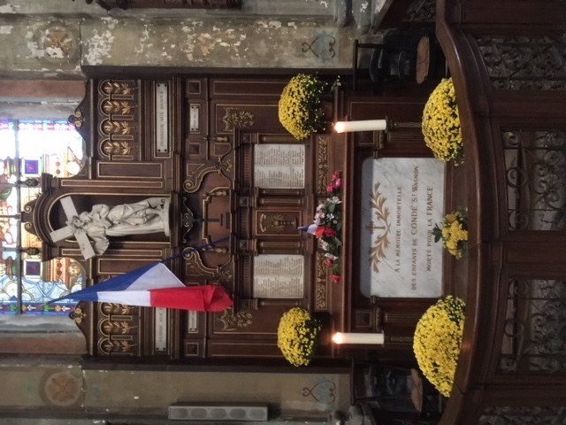 église St Wasnon autel -morts 1914-1918