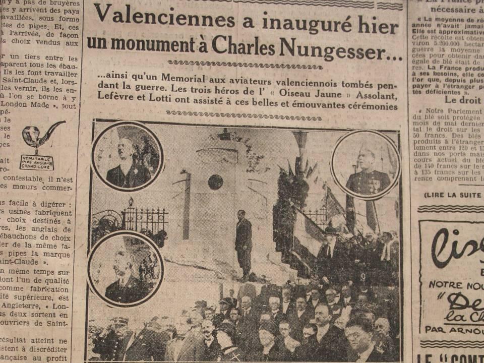 inauguration monument Nungesser 1929