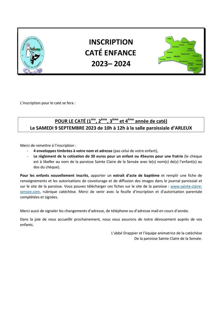 inscriptions cate 2023-2024