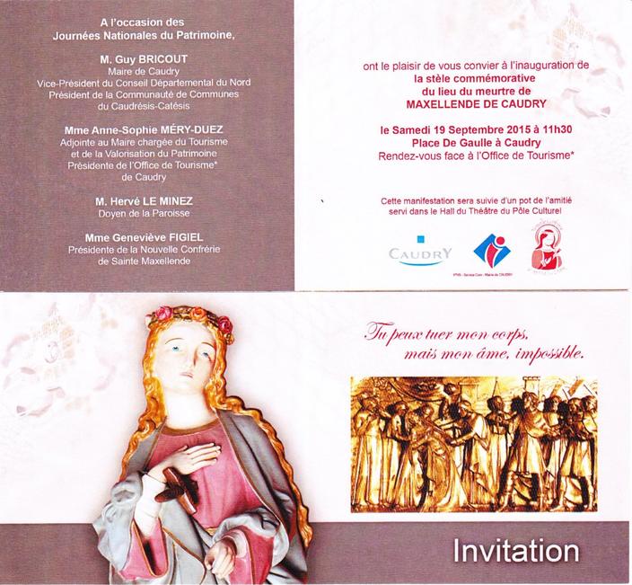 Invitation inauguration stele Maxellende Caudry 00