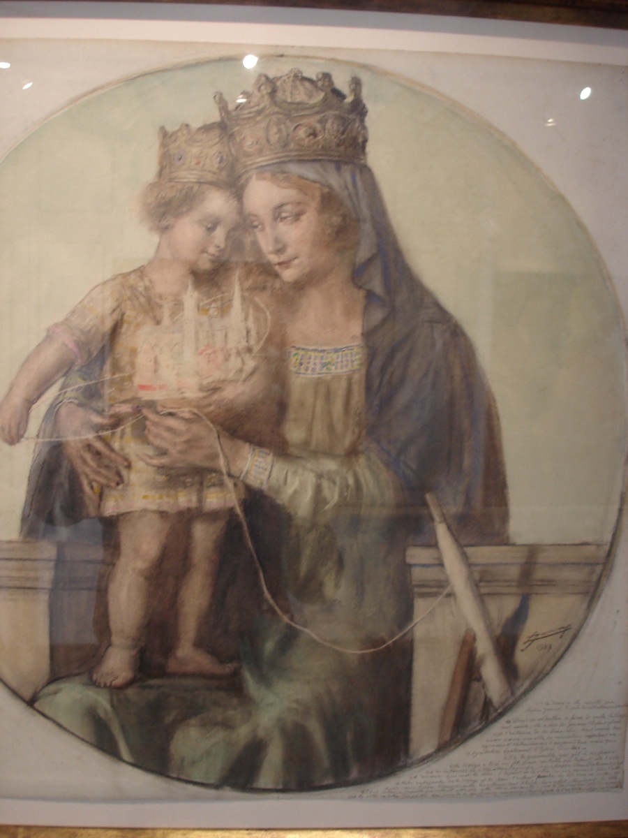 la Vierge à l'enfant debout. par Lucien Jonas