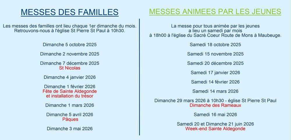 MESSES DES JEUNES ET FAMILLES