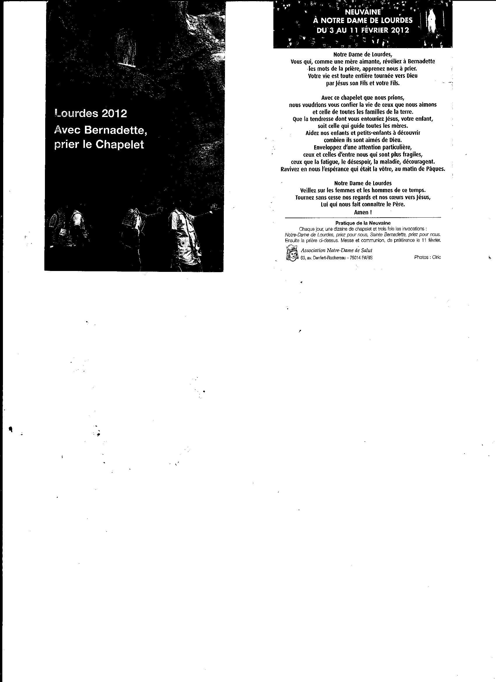 Neuvaine A  Notre Dame de Lourdes