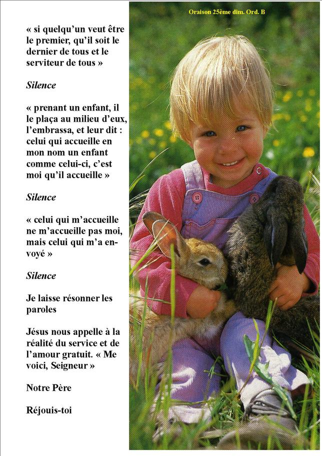 oraison 25&egrave;me dim. ord. B