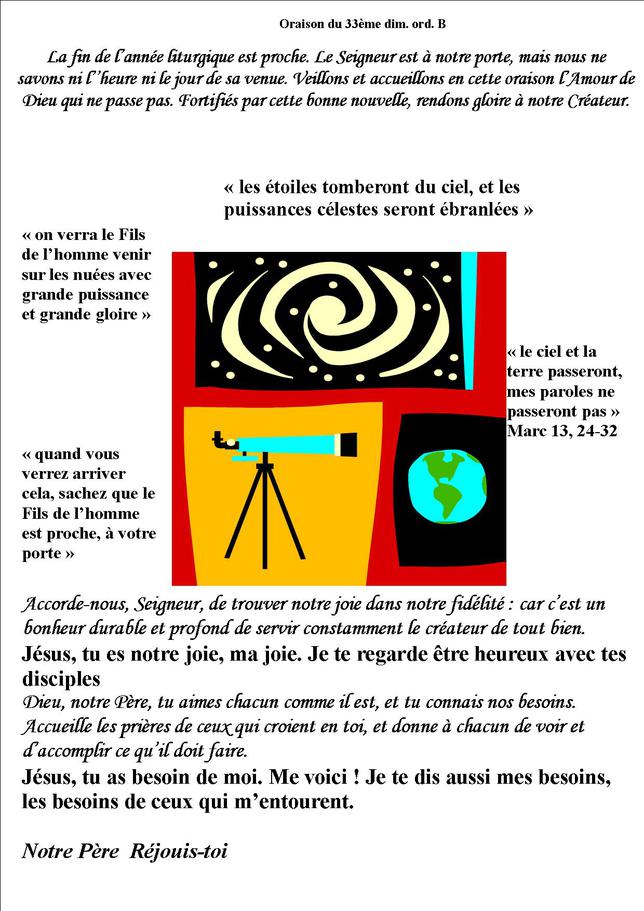 oraison 33&egrave;me ord B