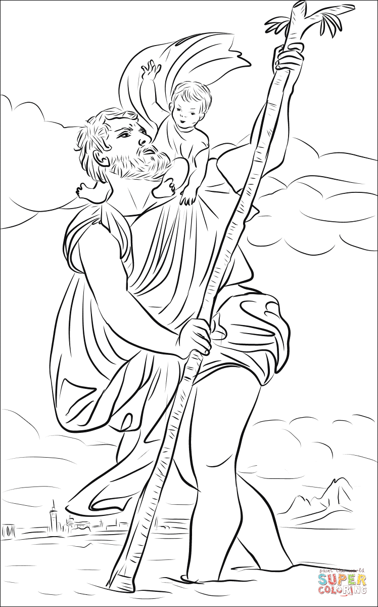 saint christophe a dessiner