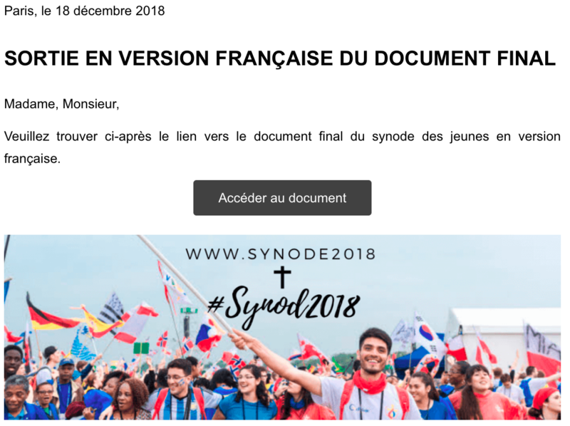 sortie document synode