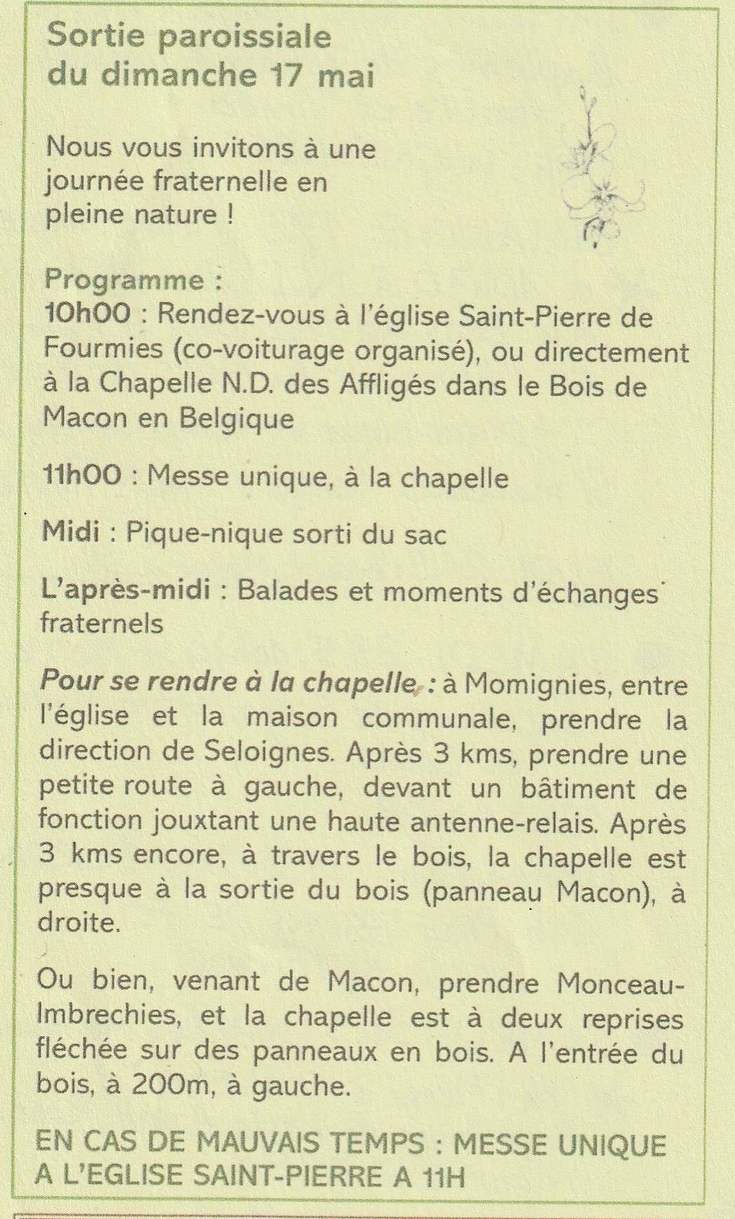 Sortie parois