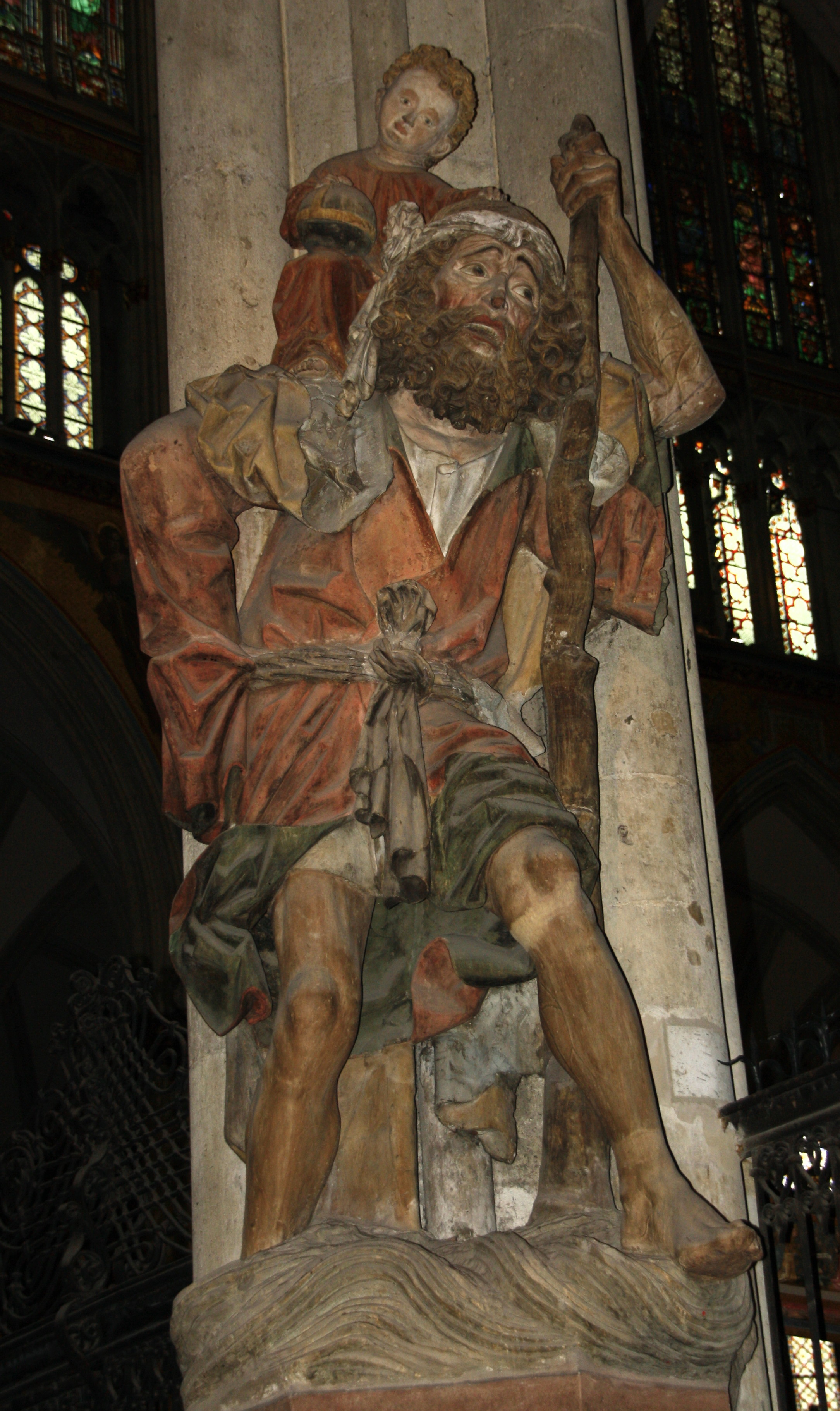 statue de Saint Christophe (vers 1470) Cathédrale de Cologne.
Photo : P. Brillon